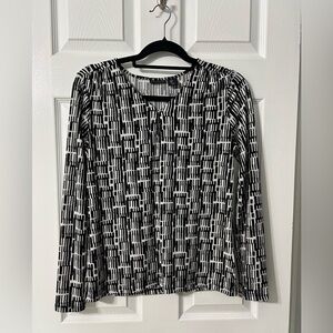 Tahari Monochrome Geometric Top